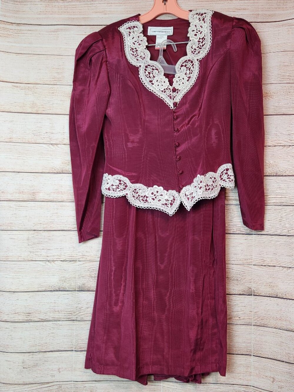 Scott McClintock Vintage 1980’s Jacket & Skirt Set Wine USA Women’s Size 8